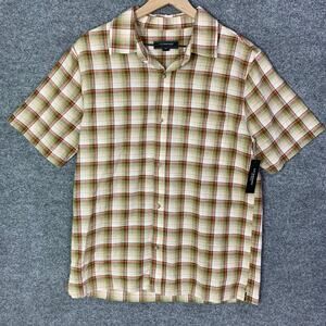 NEW Liverpool Los Angeles Mens Short Sleeve Plaid Button Up‎ Shirt SZ M